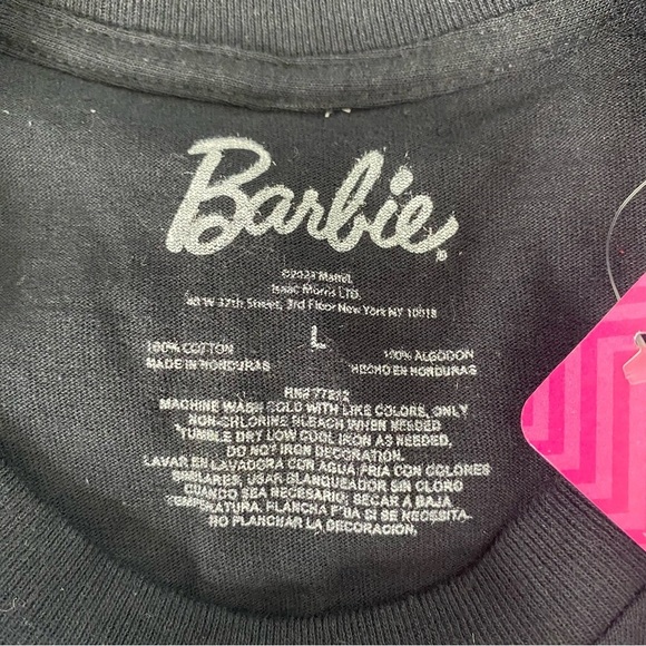 Barbie Pink Logo Black T-Shirt - Picture 4 of 6